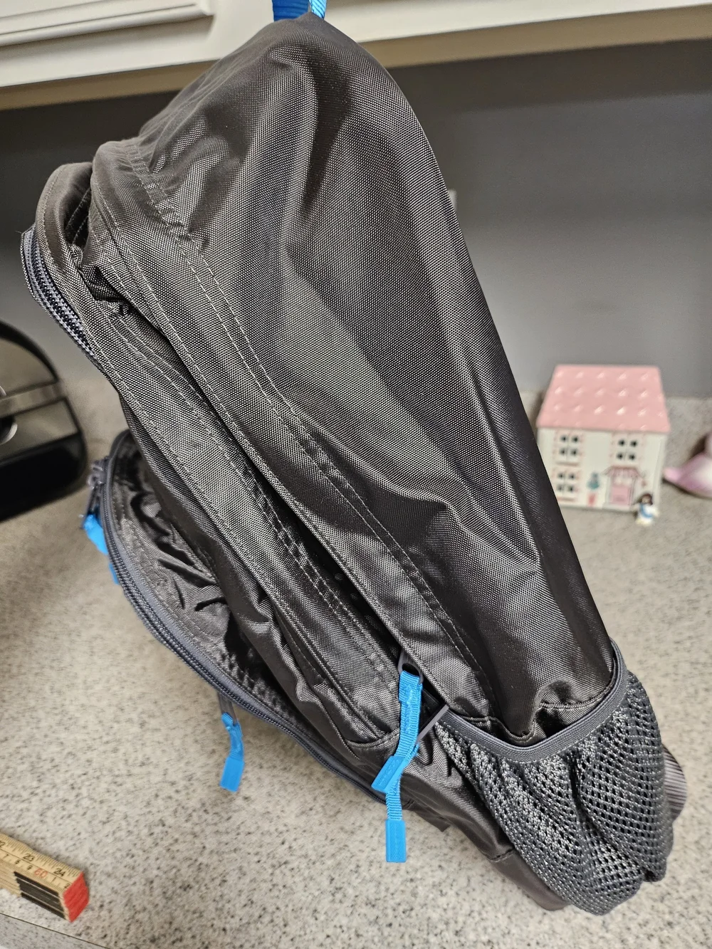 L.L. Bean Men's Black Backpack with Blue Accents
